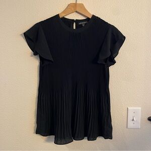 Adrianna Papell Black Pleated Blouse